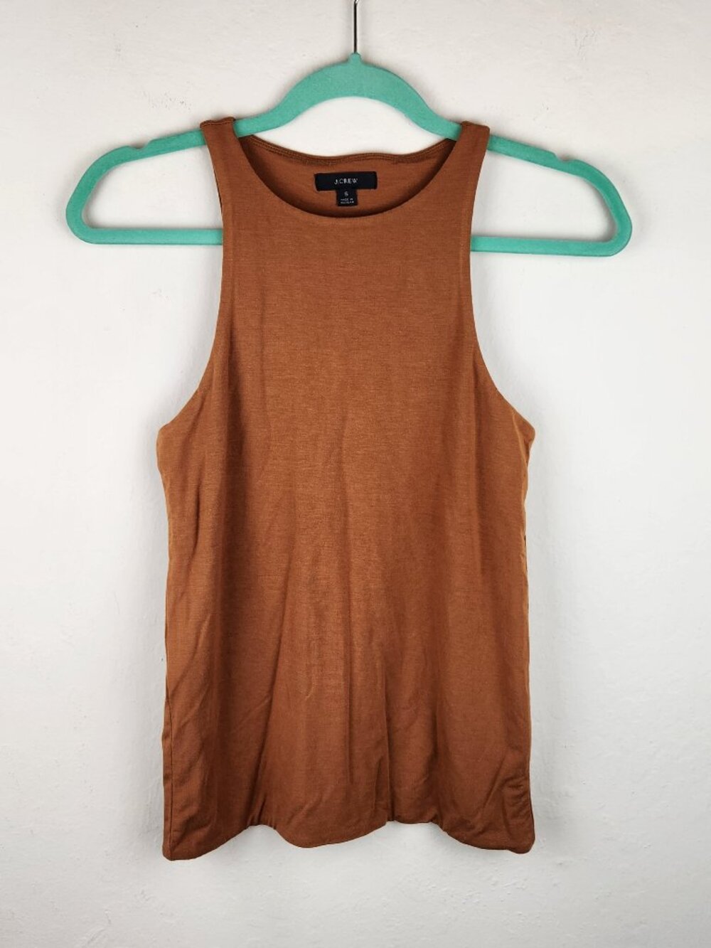 J. Crew FormKnit High-Neck Cutaway Tank Top Tan/Brown sz S